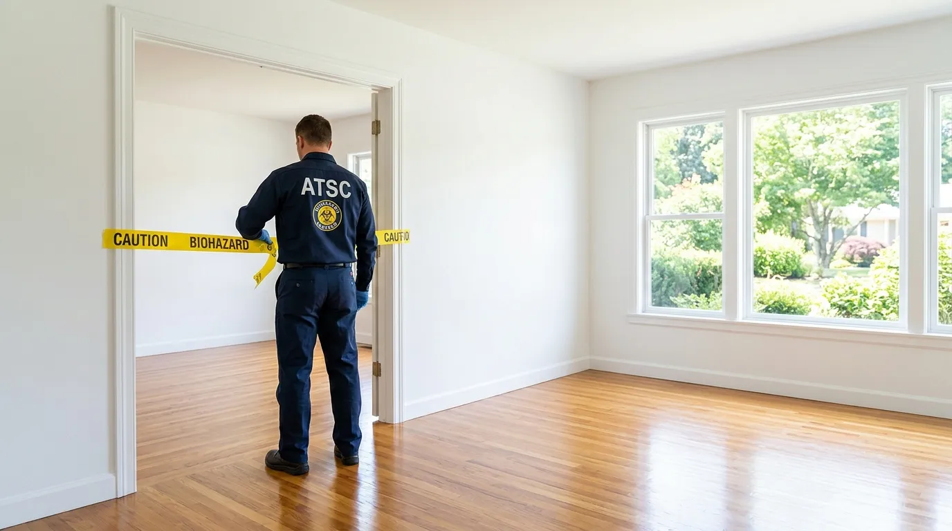 Certified biohazard cleanup crew performing Decomposition Cleanup in Sacramento